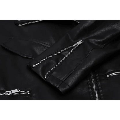 PU Faux Leather Jacket Women Loose Sashes Casual Biker Jackets Outwear Female Tops BF Style Black Leather Jacket Coat
